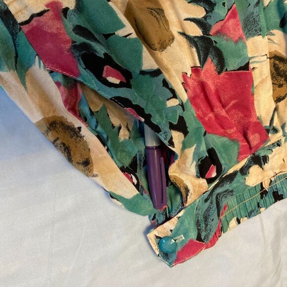 90s Petite Sophisticate Skirt Vintage All Over Print Sunflower Floral Boho Midi - Picture 5 of 7